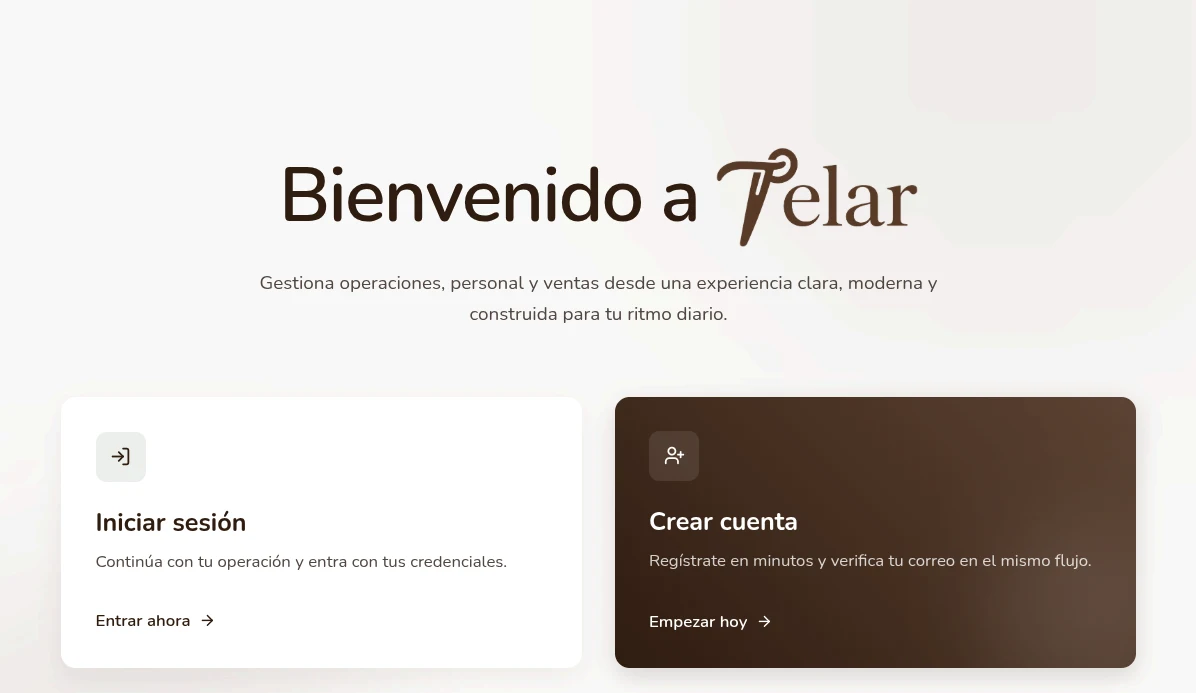 Telar system interface